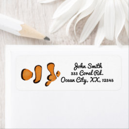 Heldere tropische krulvis etiket