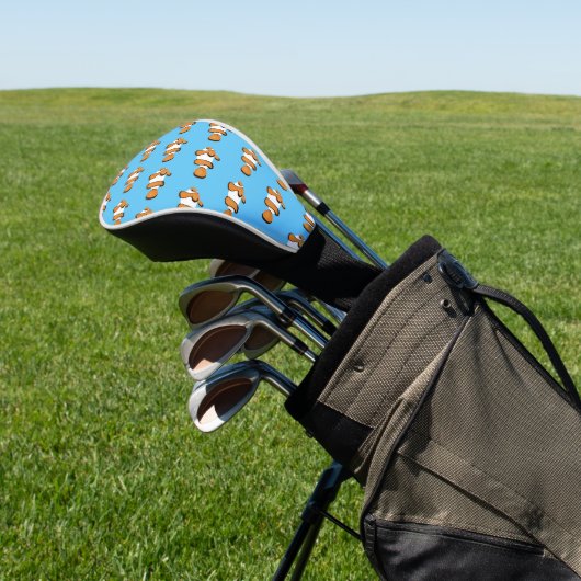 Heldere tropische krulvis golfheadcover (Insitu)