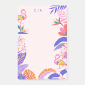 Heldere tropische palmen Flamingo Grote noten Post-it® Notes (Voorkant)