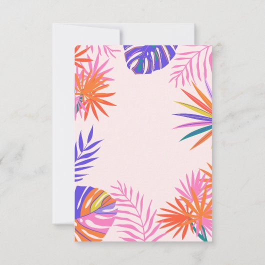 Heldere tropische palmen Flamingo Notitiekaartje (Achterkant)