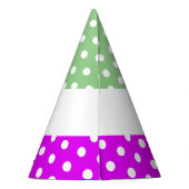 Heldere Tropische Roze Groen Wit gestippelde Strep Feesthoedjes (Achterkant)