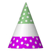 Heldere Tropische Roze Groen Wit gestippelde Strep Feesthoedjes (Links)