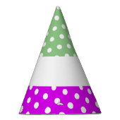 Heldere Tropische Roze Groen Wit gestippelde Strep Feesthoedjes (Rechts)