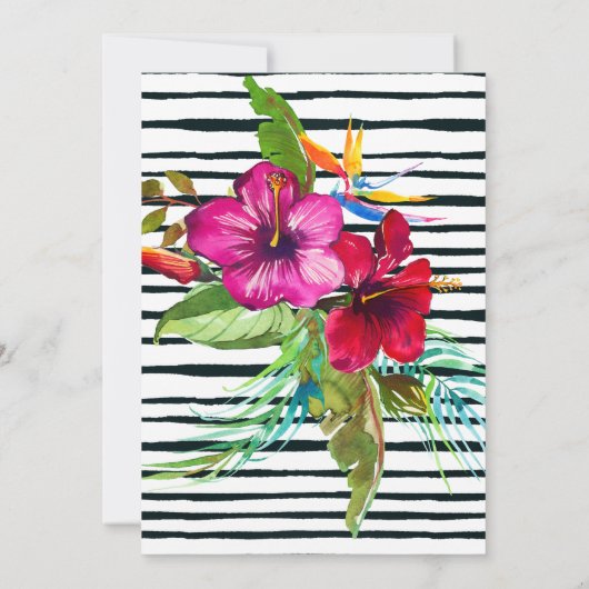 Heldere tropische roze laten Flamingo 30th Birthda Kaart (Achterkant)