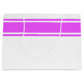 Heldere Tropische Roze Top Racing Stripes op Wit Groot Cadeauzakje (Voorkant)