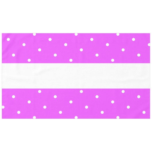 Heldere Tropische Roze Witte Polka gestippelde str Tafelkleed (Voorkant (Horizontaal))