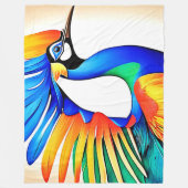 Heldere tropische vogel fleece deken (Voorkant)