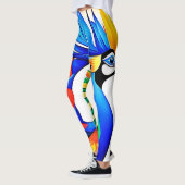 Heldere tropische vogel leggings (Links)