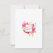 Heldere Tropische Waterverf Bloemen RSVP Kaartje (Achterkant)