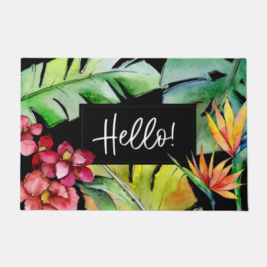 Heldere tropische Waterverf Hallo Deurmat (Voorkant)