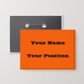 Heldere True Oranje effen kleur Button (Voorkant / Achterkant)