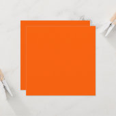 Heldere True Oranje effen kleur Kaart (Voorkant / Achterkant in situ)