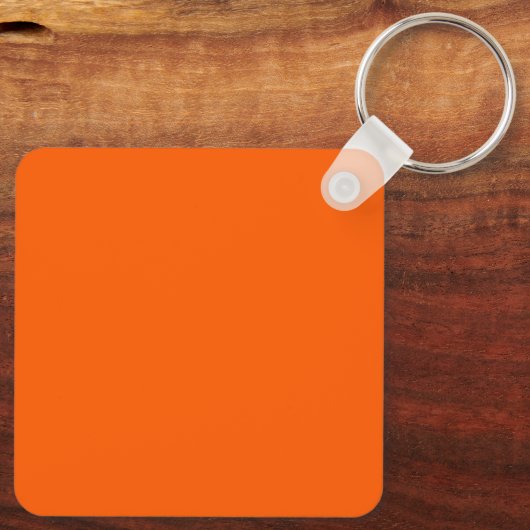 Heldere True Oranje effen kleur Sleutelhanger (Achterkant)