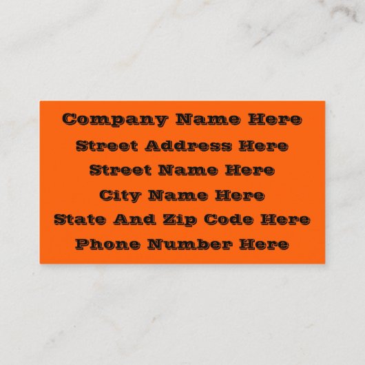 Heldere True Oranje effen kleur Visitekaartje (Achterkant)
