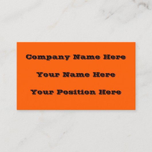 Heldere True Oranje effen kleur Visitekaartje (Voorkant)