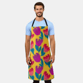 Heldere tulpenbloemen: Elegant naadloos Schort (Gedragen)