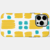 Heldere, turquoise en geel geschilderde vormen Case-Mate iPhone case (Achterkant (horizontaal))