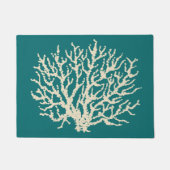 Heldere turquoise nautische deurmat tapijt (Voorkant)