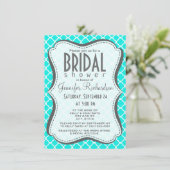 Heldere turquoise quatrefoil kaart (Staand voorkant)