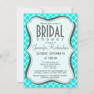 Heldere turquoise quatrefoil kaart