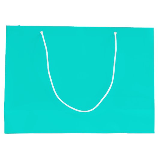 Heldere Turquoise Solid Color Groot Cadeauzakje (Achterkant)