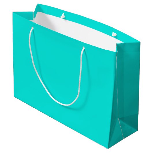 Heldere Turquoise Solid Color Groot Cadeauzakje (Achterkant Gekanteld)