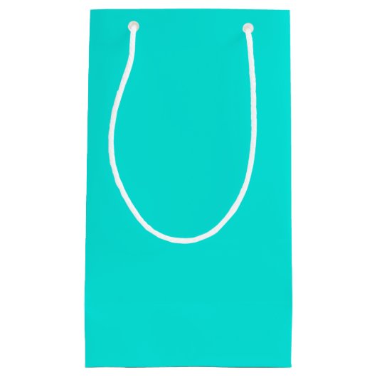 Heldere Turquoise Solid Color Klein Cadeauzakje (Voorkant)