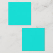 Heldere Turquoise Solid Color Notitiekaartje (Voorkant / Achterkant)