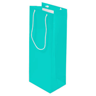 Heldere Turquoise Solid Color Wijn Cadeautas