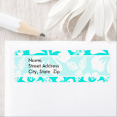 Heldere turquoise tropische hibiscus etiket (Insitu)