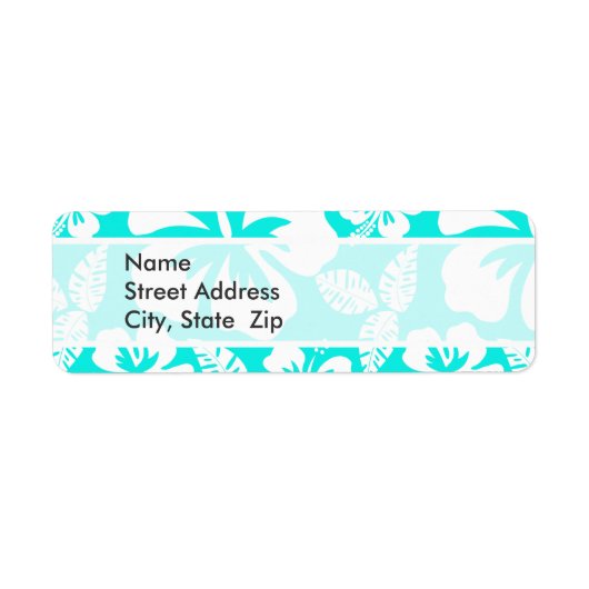 Heldere turquoise tropische hibiscus etiket (Voorkant)