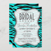 Heldere turquoise zebra strepen Animal Print Kaart (Voorkant / Achterkant)