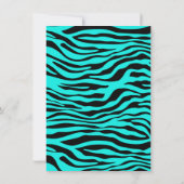 Heldere turquoise zebra strepen Animal Print Kaart (Achterkant)