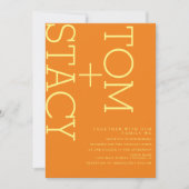 Heldere typografie Extra Oranje bruiloft Kaart (Voorkant)