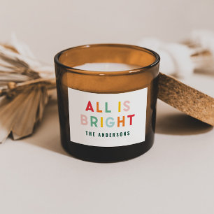 Heldere typografie moderne kerstfamilie rechthoekige sticker