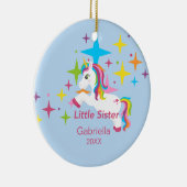 Heldere Unicorn Rainbow Little Sister Ornament (Rechts)