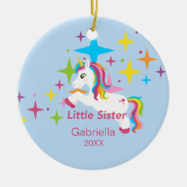 Heldere Unicorn Rainbow Little Sister Ornament