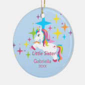 Heldere Unicorn Rainbow Little Sister Ornament (Links)