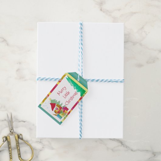 Heldere vakantie ontworpen cadeaulabel (Met Touw)