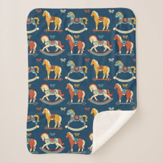  heldere vectorillustratie van schommelende horens sherpa deken