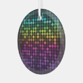 Heldere veelkleurige Abstracte kunst Glas Ornament (Voorkant links)