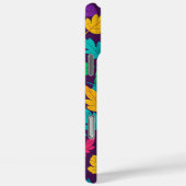 Heldere veelkleurige bladpatroon donkere achtergro Case-Mate iPhone case (Achterkant / Rechts)