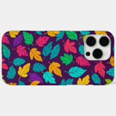 Heldere veelkleurige bladpatroon donkere achtergro Case-Mate iPhone case (Achterkant (horizontaal))