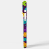 Heldere veelkleurige bladpatroon donkere achtergro Case-Mate iPhone case (Achterkant / Links)