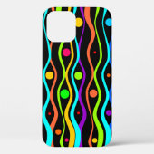Heldere veelkleurige cirkels en gebogen strepen Case-Mate iPhone case (Achterkant)