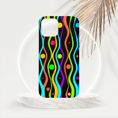Heldere veelkleurige cirkels en gebogen strepen Case-Mate iPhone case
