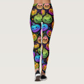 Heldere, veelkleurige Halloween Pumpkin Pattern Le Leggings (Achterkant)