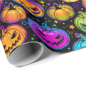 Heldere, veelkleurige pompoenpatroon cadeaupapier (Rol Hoek)