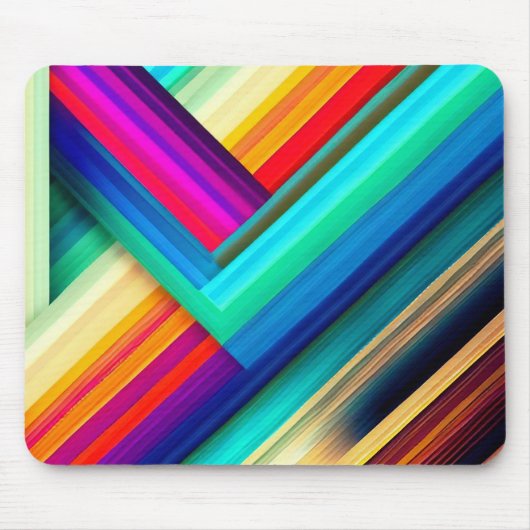 Heldere veelkleurige strepen met grote Chevron Muismat (Voorkant)