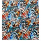 Heldere, verdraaide fluwelen of plumage douchegordijn (Voorkant)